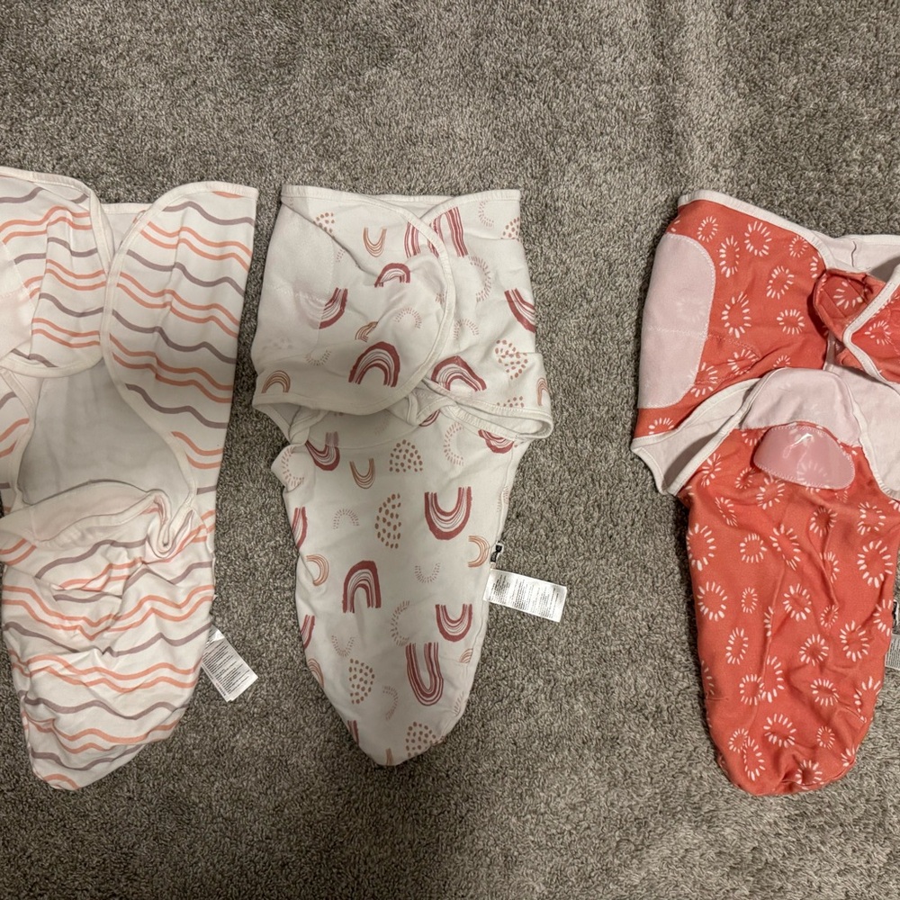 Set of Three Baby Swaddle Blankets